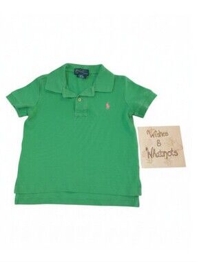 Polo Ralph Lauren Shirt Toddler Girls 2T Green Pink Horse